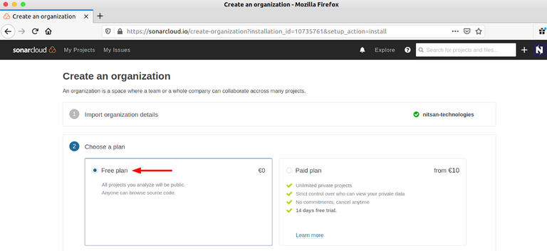 Create an organization profile
