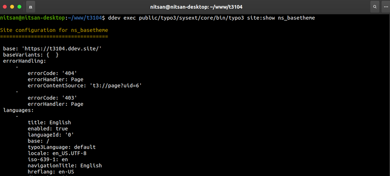 Detail of Particular TYPO3 Site