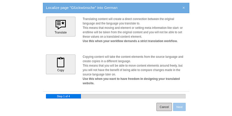 Step:5 When you choose to translate content,  Step:5 When you choose to translate content,