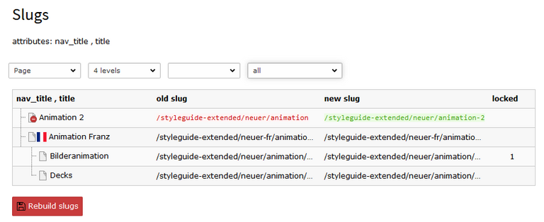 Rebuild URL slugs  Rebuild URL slugs