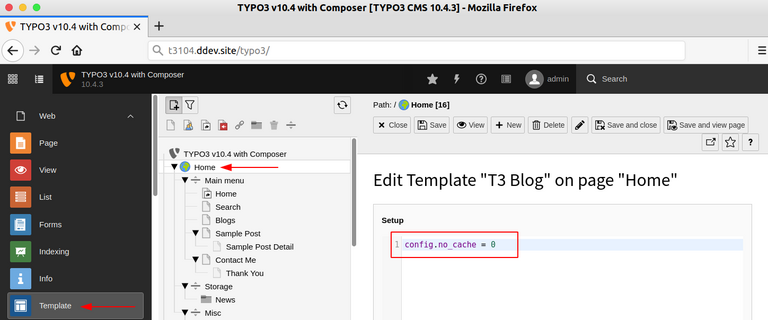 Enable TYPO3 Cache and Index_Enable