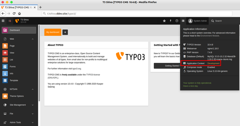 TYPO3 Application Context TYPO3 Application Context