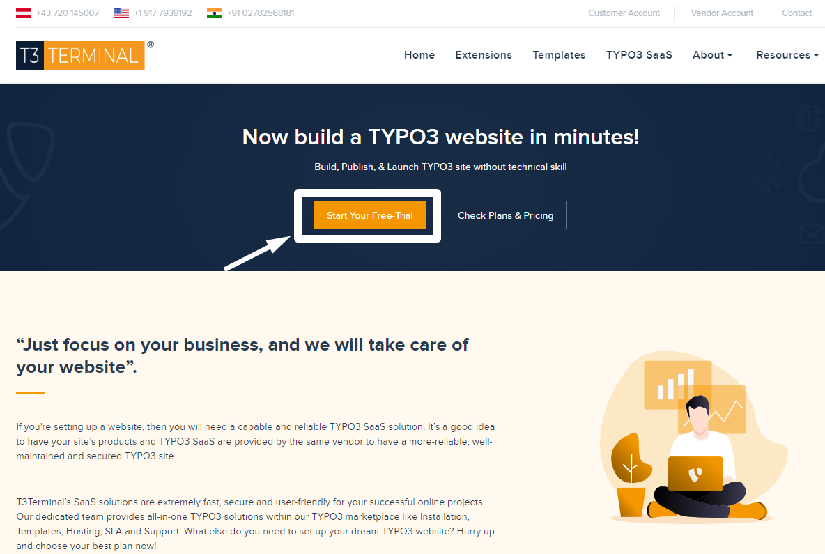 TYPO3 SaaS trial