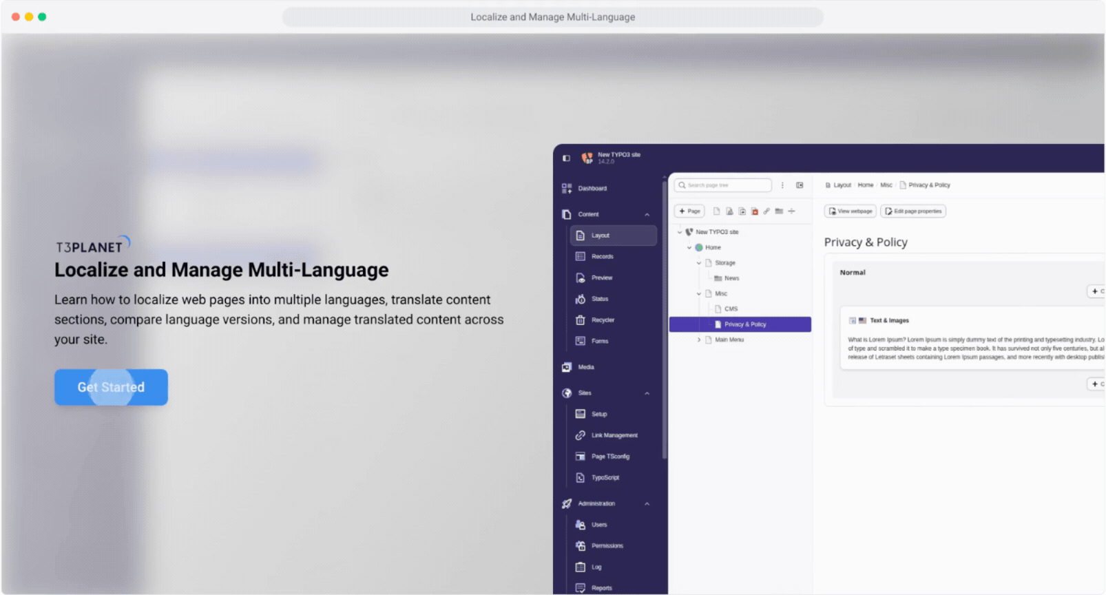 Multi-Language Configuration