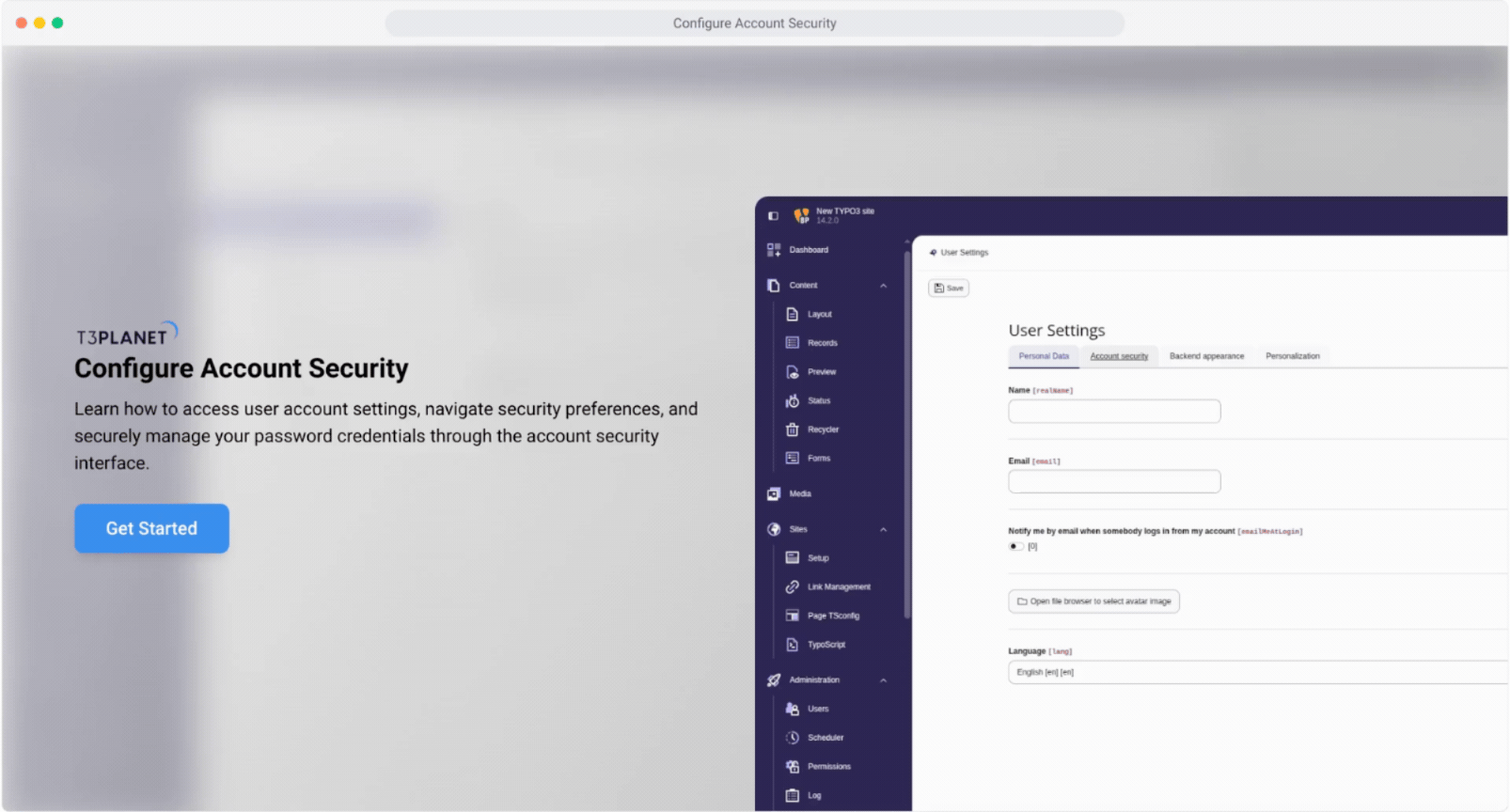 Configure Account Security