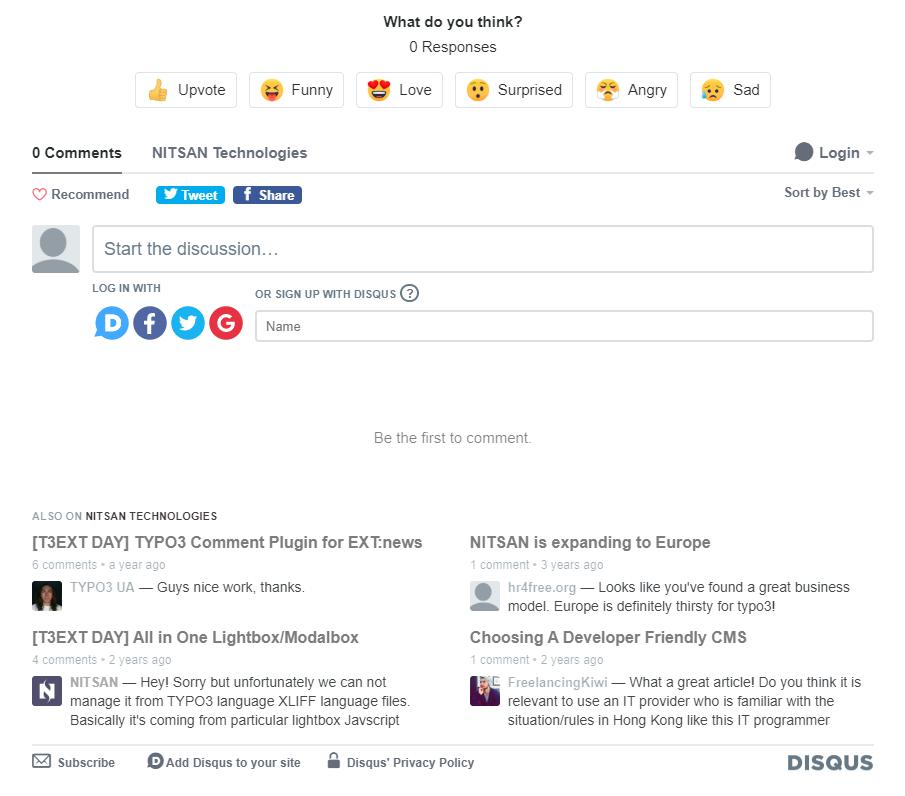 TYPO3 Disqus Comment Extension