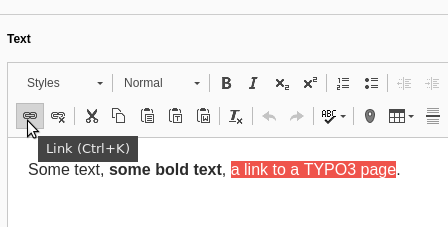 Basic features of CKEditor in TYPO3 Basic features of CKEditor in TYPO3