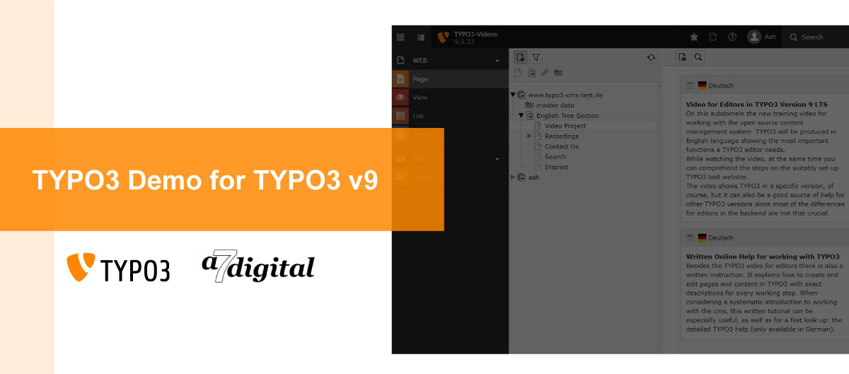 TYPO3 Demo for TYPO3 v9 TYPO3 Demo for TYPO3 v9