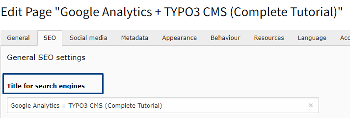 Meta-Title Setup Meta-Title Setup