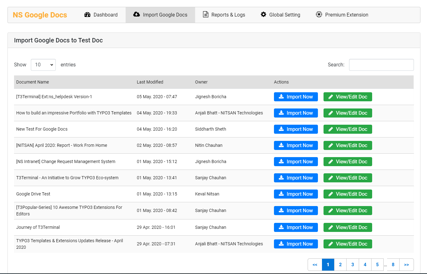 Click-n-Import Google Document to TYPO3