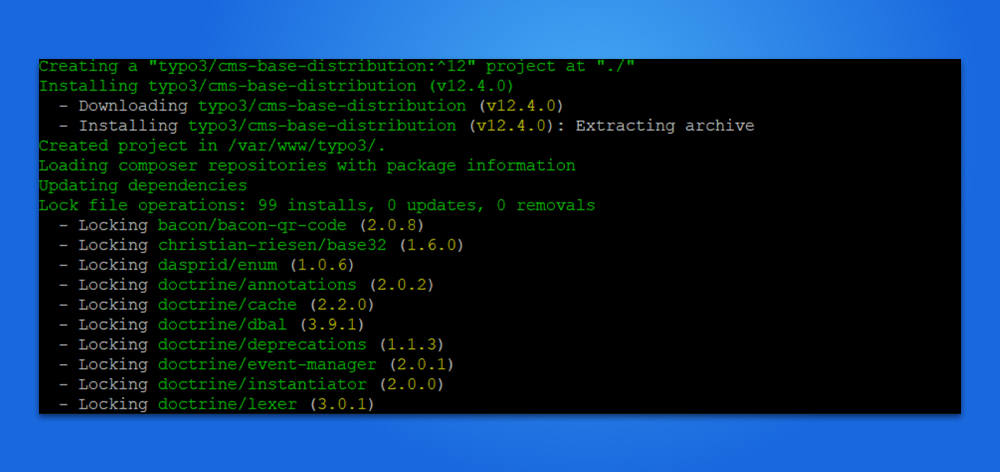 Install TYPO3 with Composer