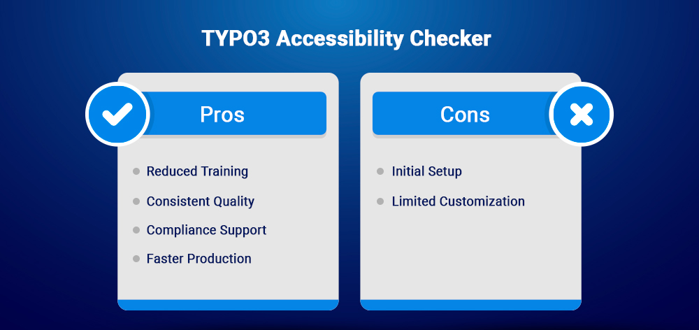 TYPO3 Accessibility Checker Pros-Cons