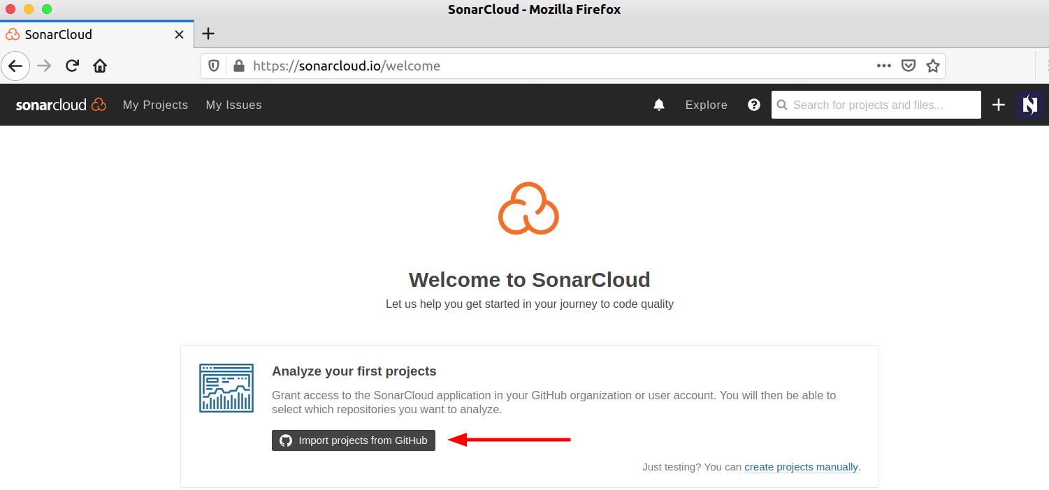 Let’s “Import projects from Git.”