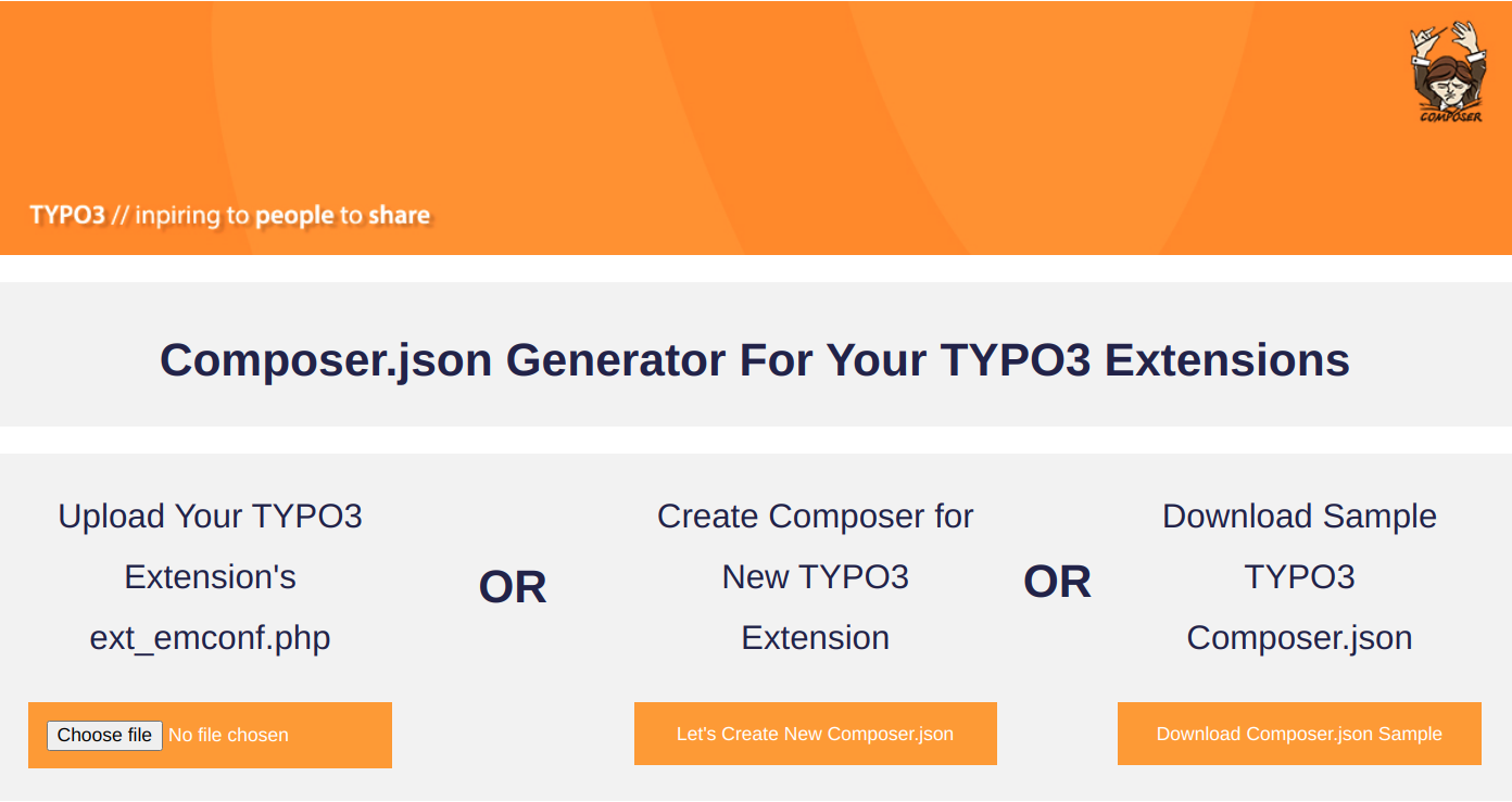 TYPO3 Composer Generator