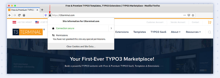 Once you install and configure your SSL certificate, Your site will green signal like this
