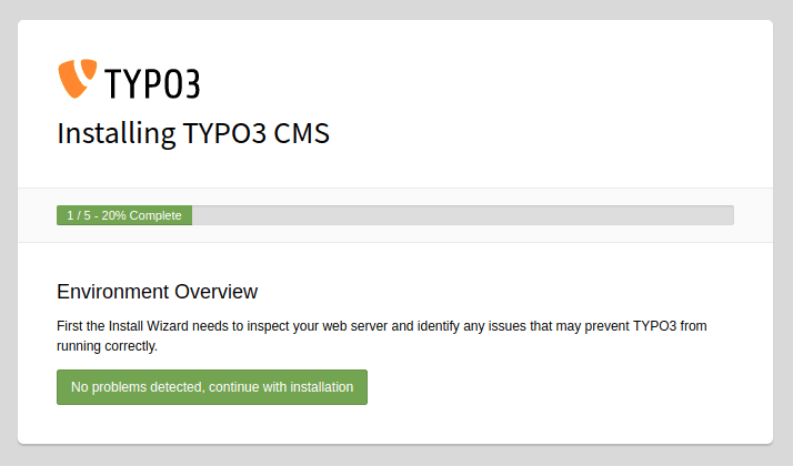 TYPO3 Installation