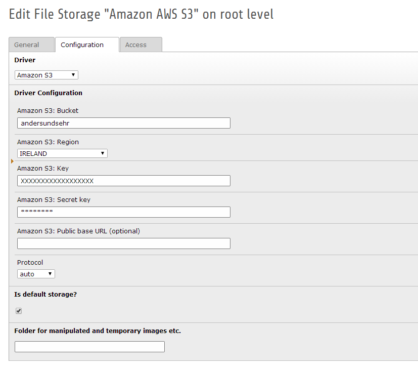 Amazon AWS S3 FAL driver (CDN)