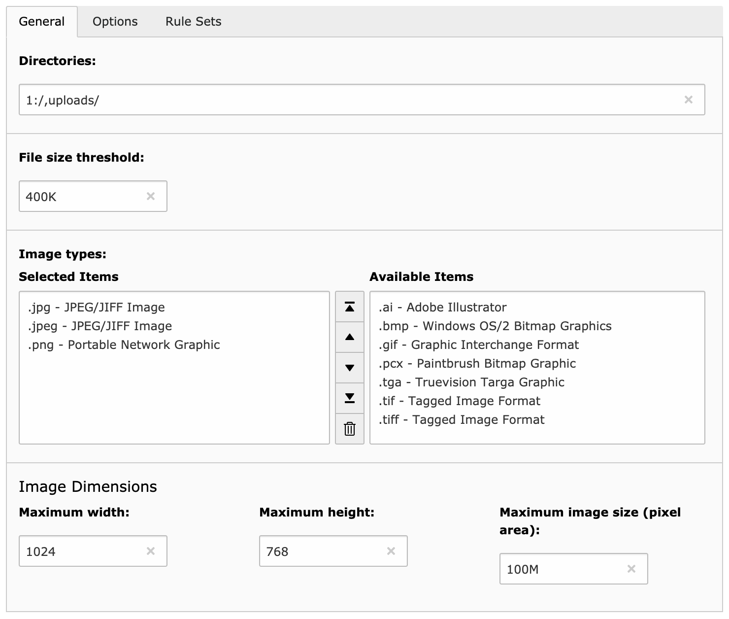 Resize images automatically