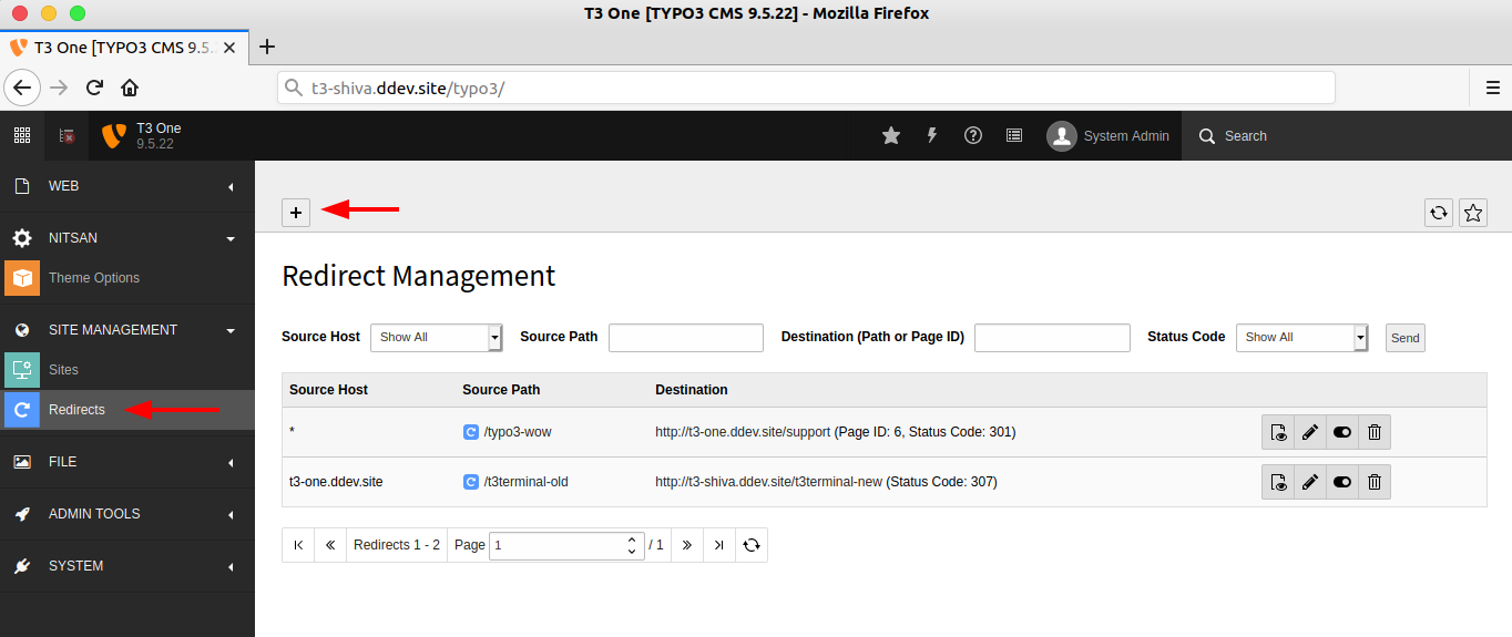 Manage My TYPO3 Redirects