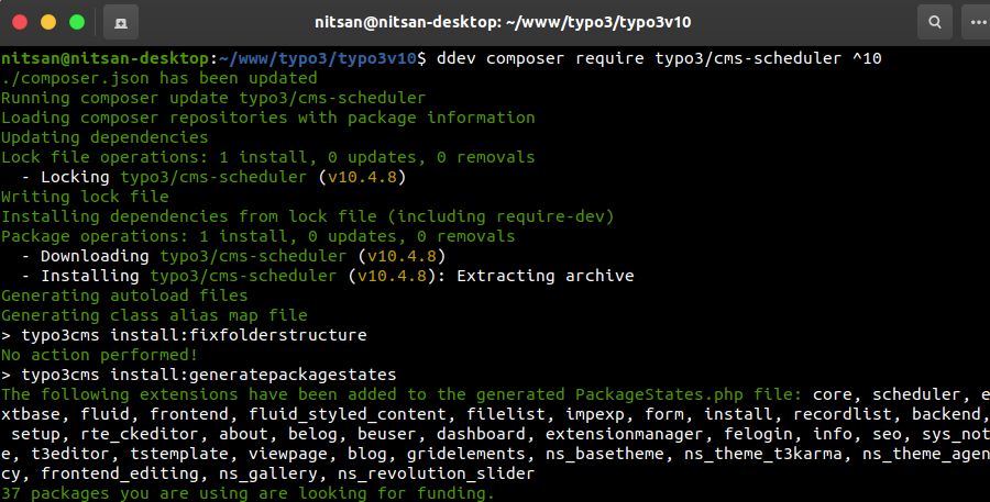 Composer TYPO3 Scheduler Installation
