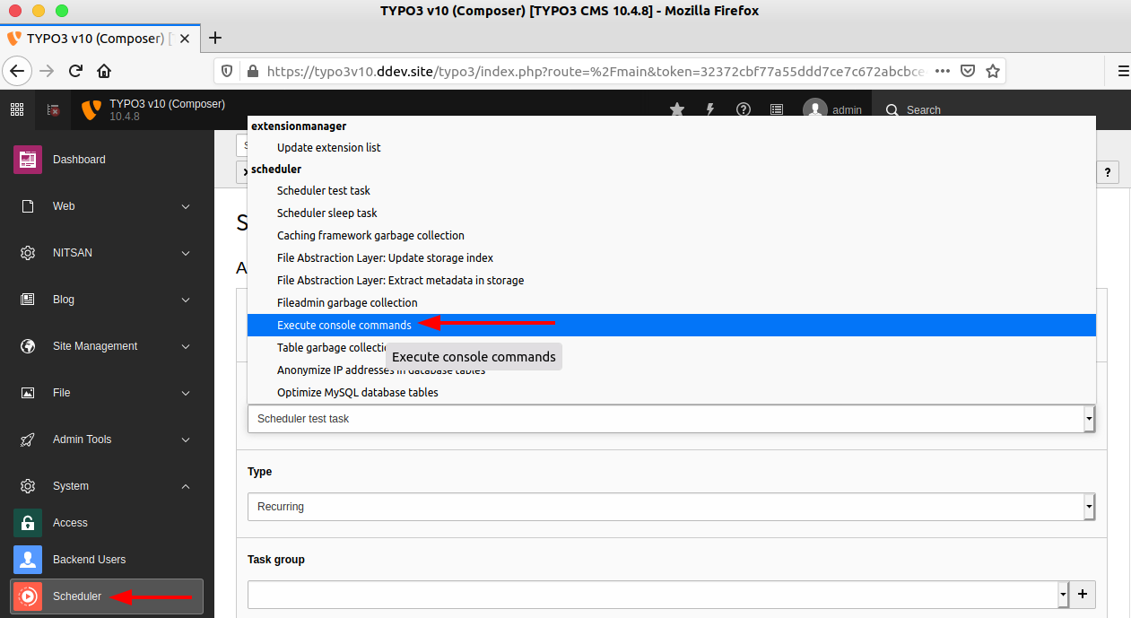 Create a TYPO3 Scheduler Task