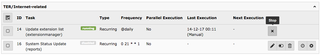 Manually Stop TYPO3 Scheduler Task
