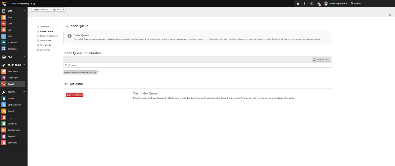 First Time Index TYPO3 Solr Extension