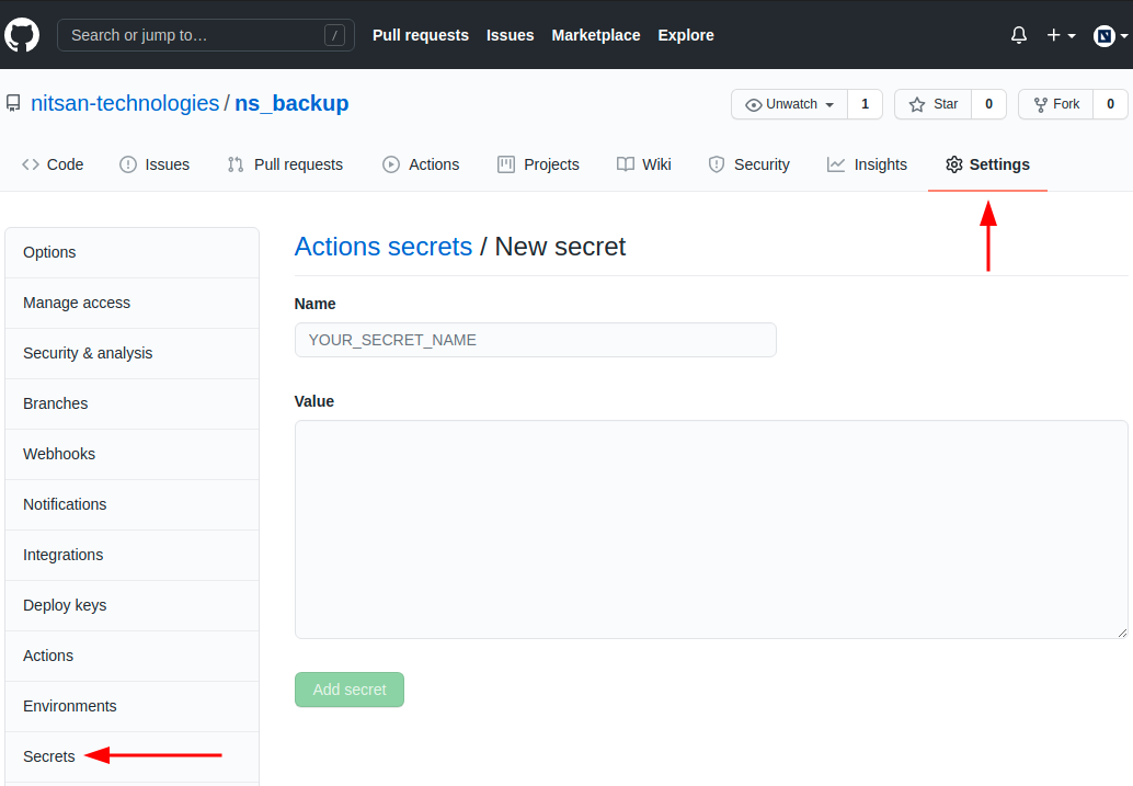 Create Github Secrets Variable Create Github Secrets Variable