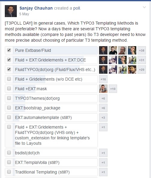 2016: TYPO3 Poll on Templating Method