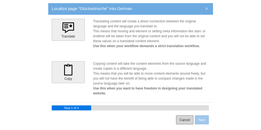 Step:5 When you choose to translate content, 