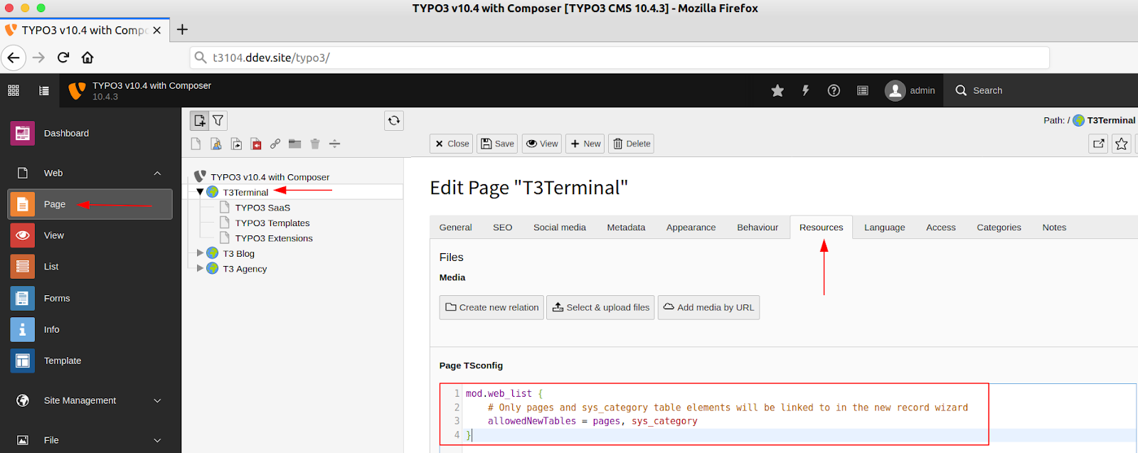 TSConfig code to Resources