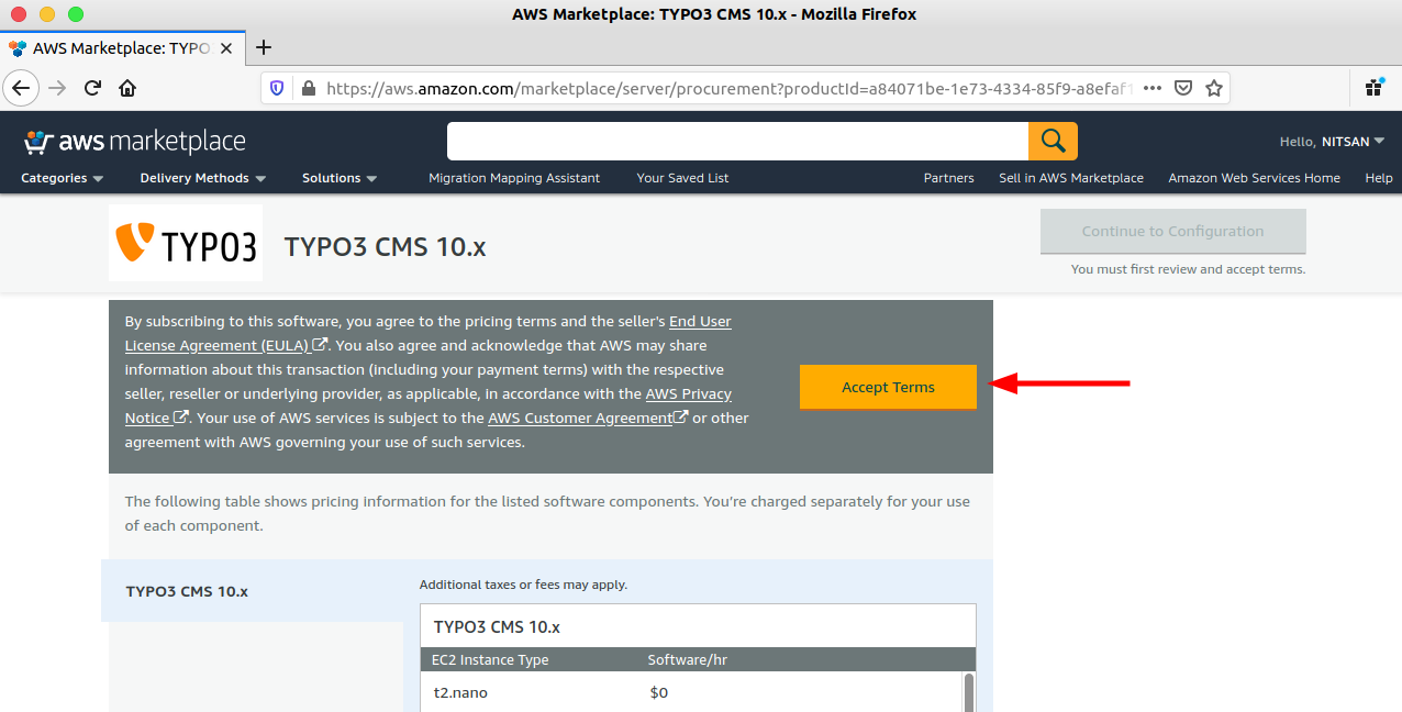 Accept TYPO3 AWS Terms Accept TYPO3 AWS Terms