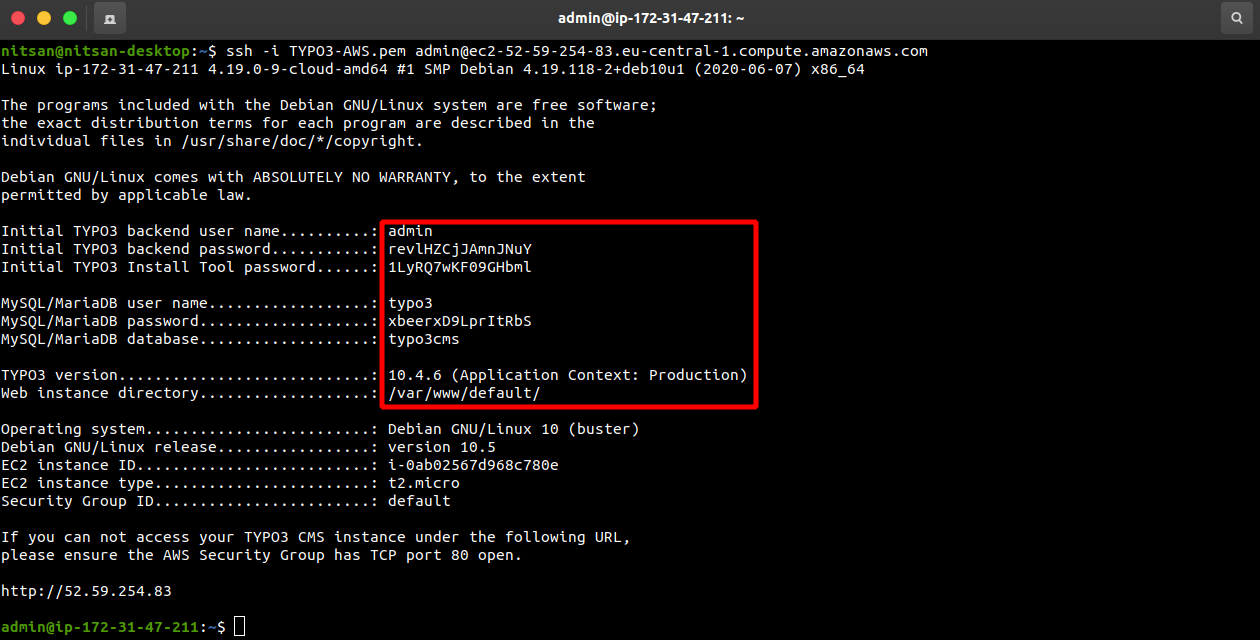 Access to SSH TYPO3 AWS Access to SSH TYPO3 AWS
