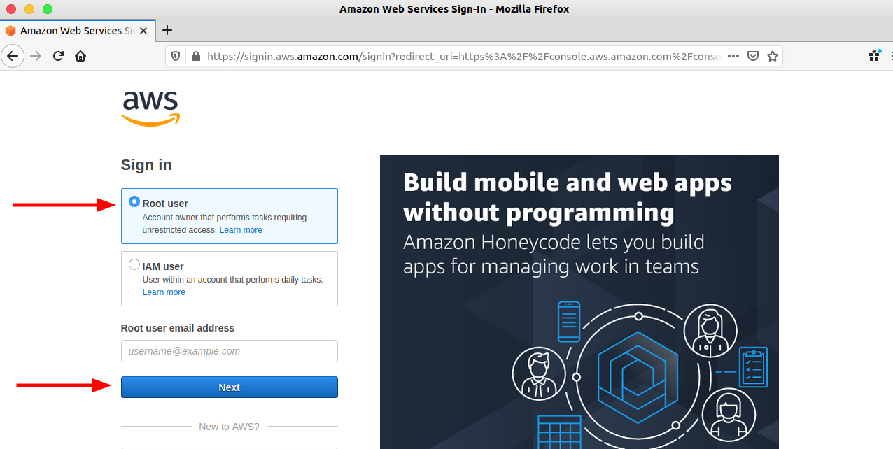 Login to AWS Console Login to AWS Console