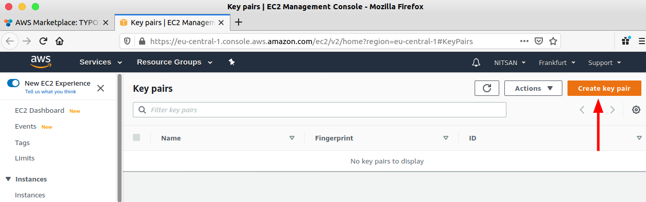 Create a key pair in EC2”. Create a key pair in EC2”.