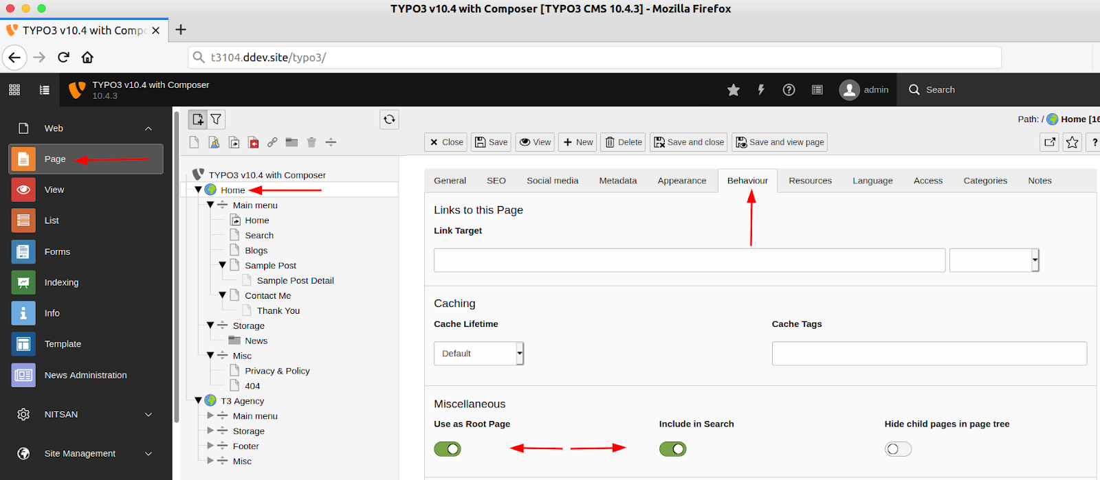 Prepare Root Page for TYPO3 Indexed Search