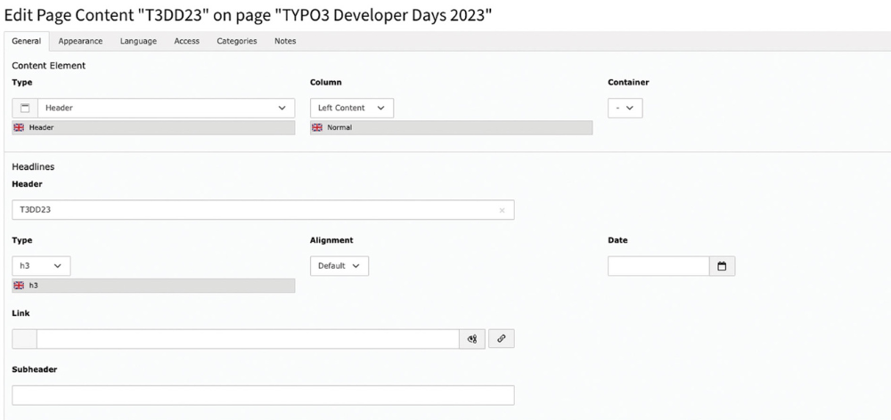 Adjust/Translate Content Elements
