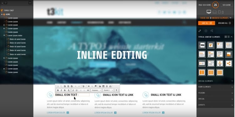 TYPO3 Frontend Editing TYPO3 Frontend Editing