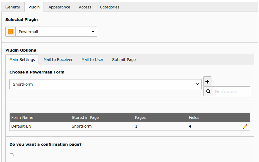 TYPO3 Forms Management