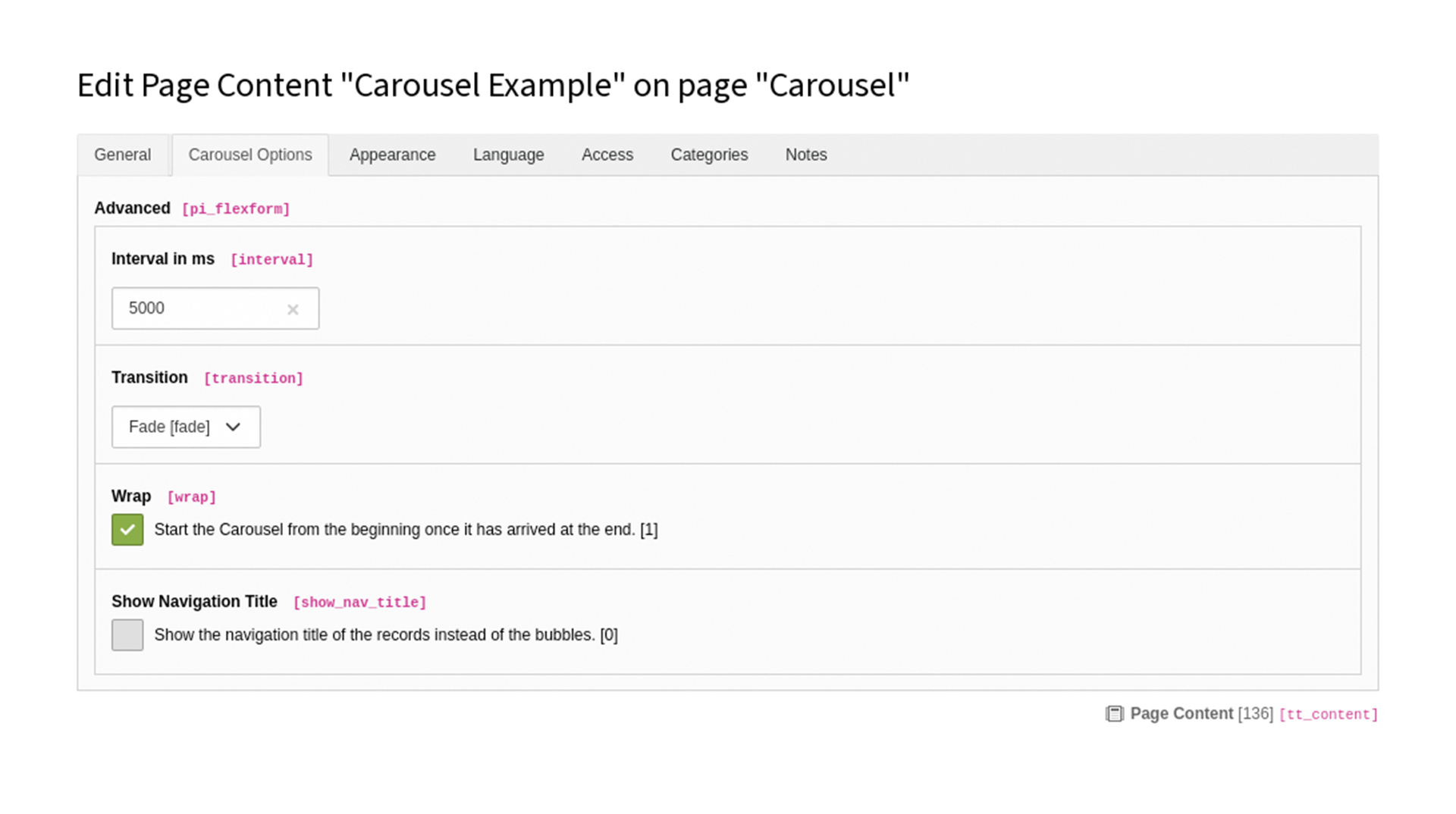 TYPO3 Flex Form Old approach 