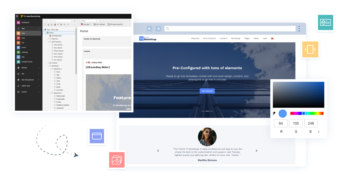 TYPO3 Templates T3 ReactBootstrap