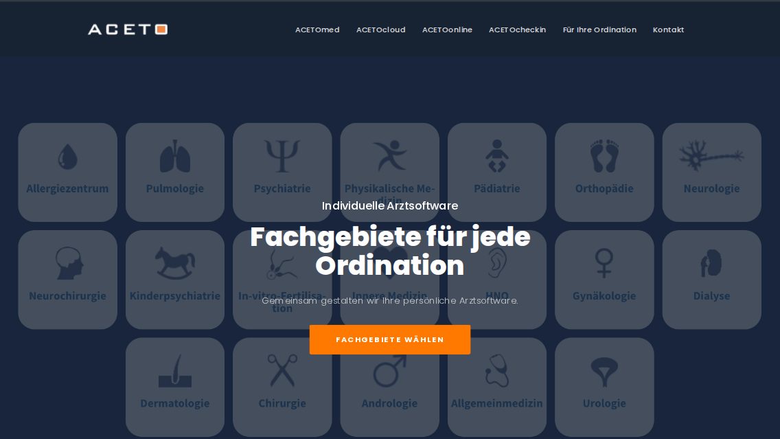 Website von ACETO Austria, TYPO3 Referenz mit T3Karma