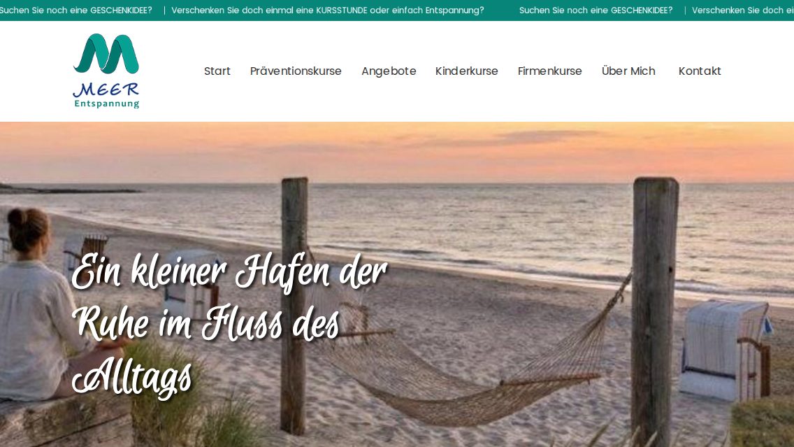 Website von Meerentspannung, TYPO3 Referenz mit T3 Yatra