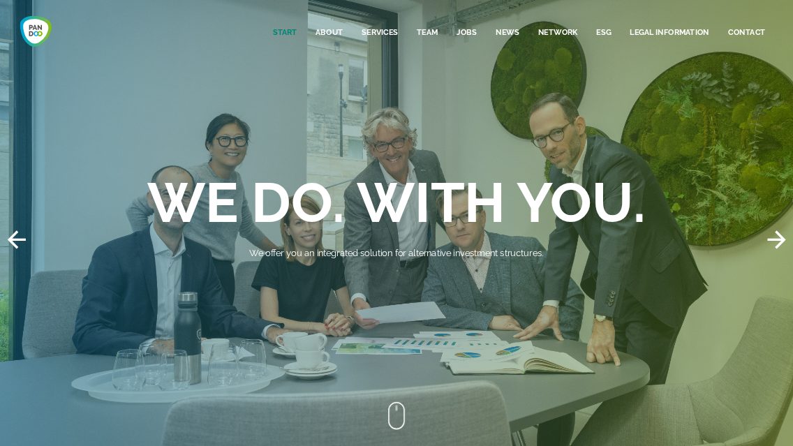 Website von PANDOO Management, TYPO3 Referenz mit T3 Events