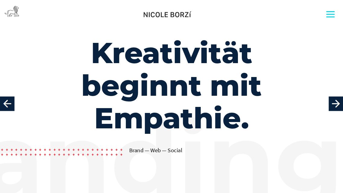 Website von N. Borzí Kommunikationsdesign / Nicole Borzí, TYPO3 Referenz mit T3 Marketing