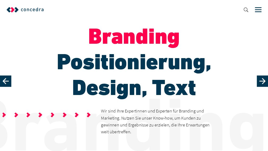 Website von concedra GmbH, TYPO3 Referenz mit T3 Marketing