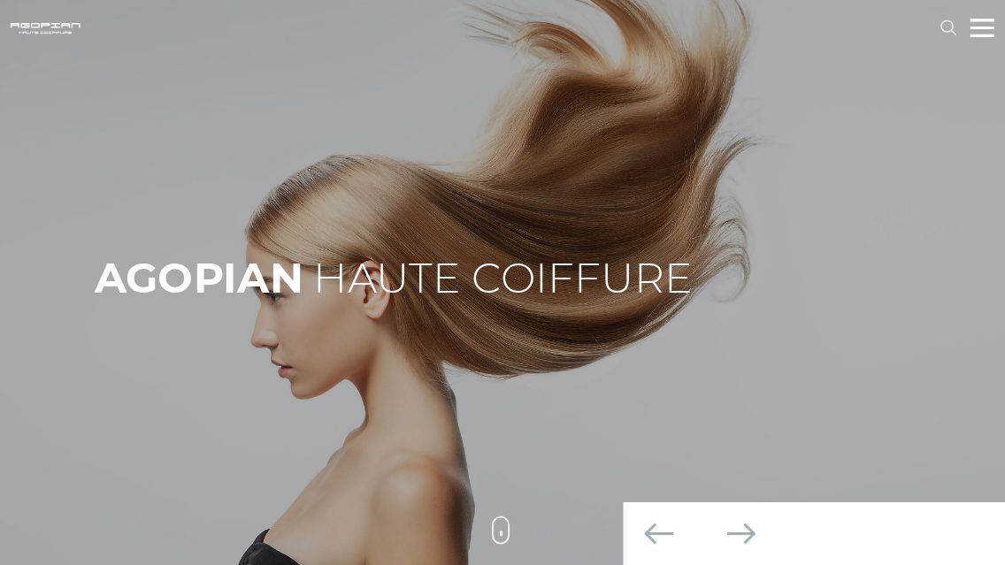 Website von AGOPIAN Haute Coiffure, TYPO3 Referenz mit T3 Bio