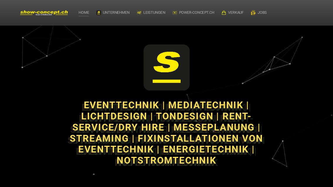 Website von show-concept.ch AG, TYPO3 Referenz mit T3 Splash