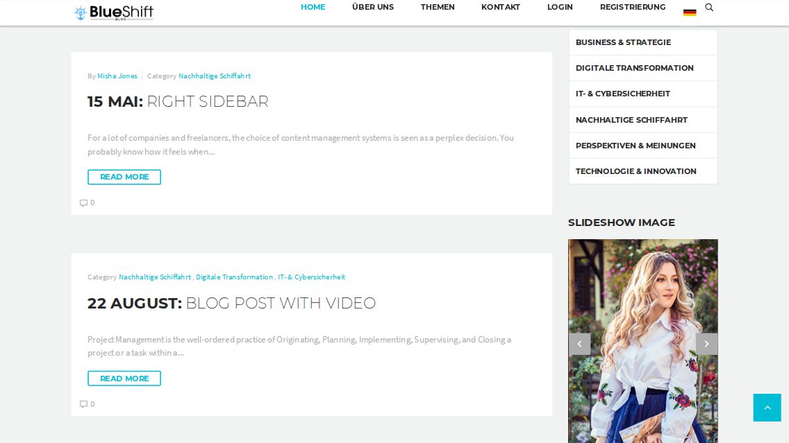 Website von BlueShift, TYPO3 Referenz mit T3 Architect