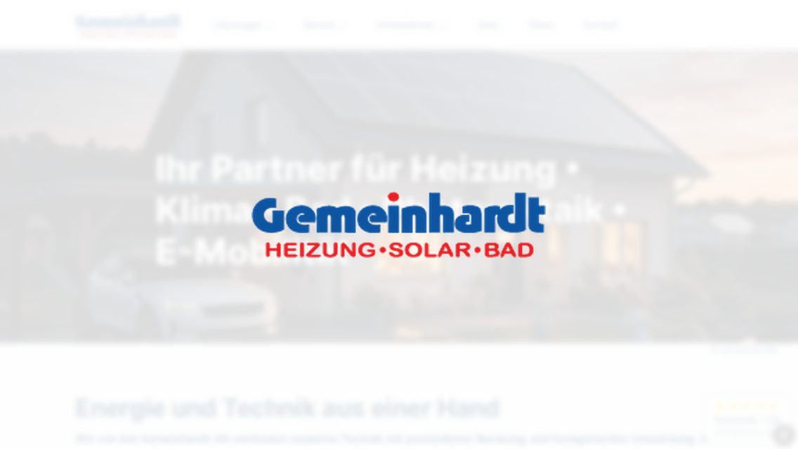 Website von Gemeinhardt Service GmbH, TYPO3 Referenz mit Backup Plus for TYPO3